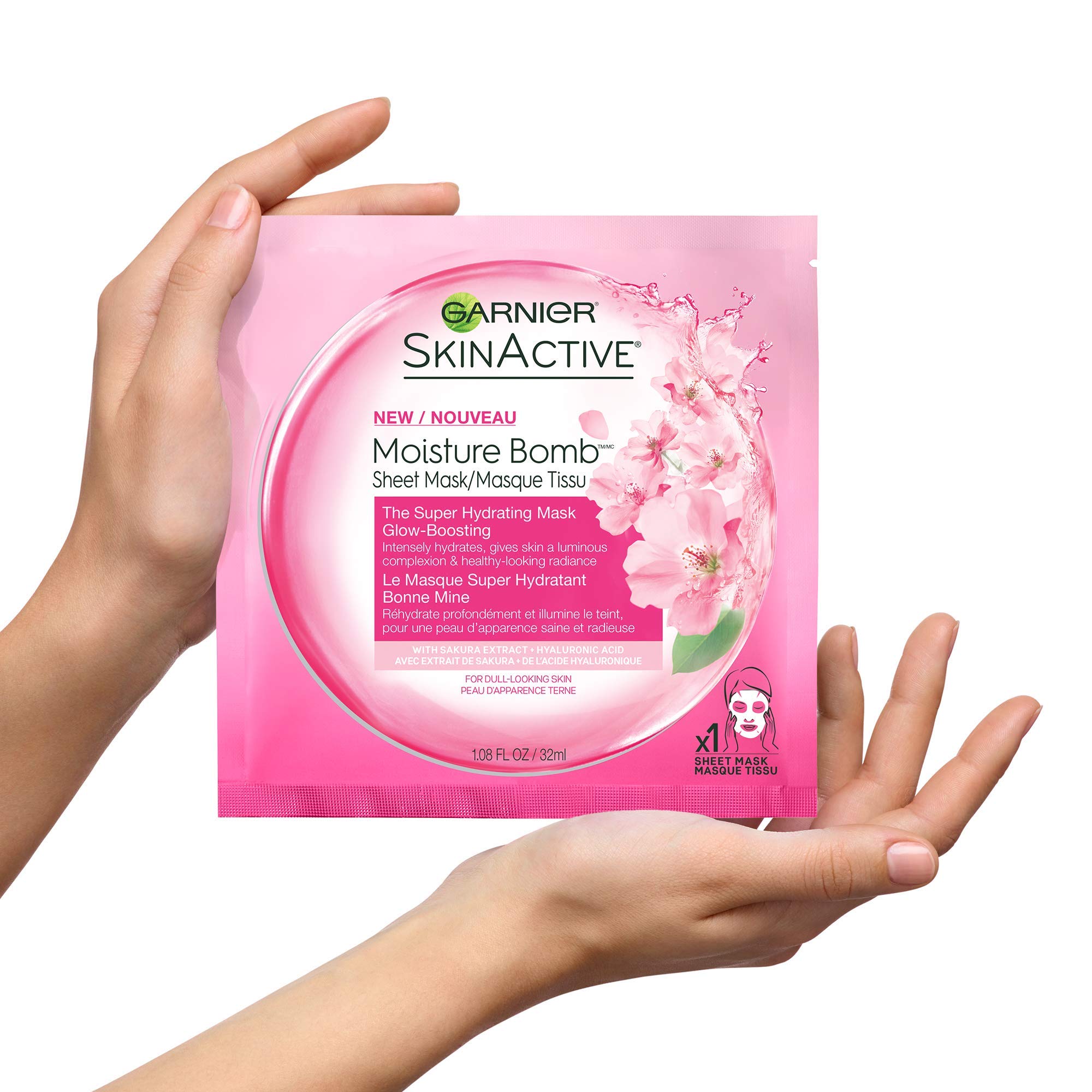 Garnier Skinactive Moisture Bomb Glow-boosting Sheet Mask, 1.08 Oz